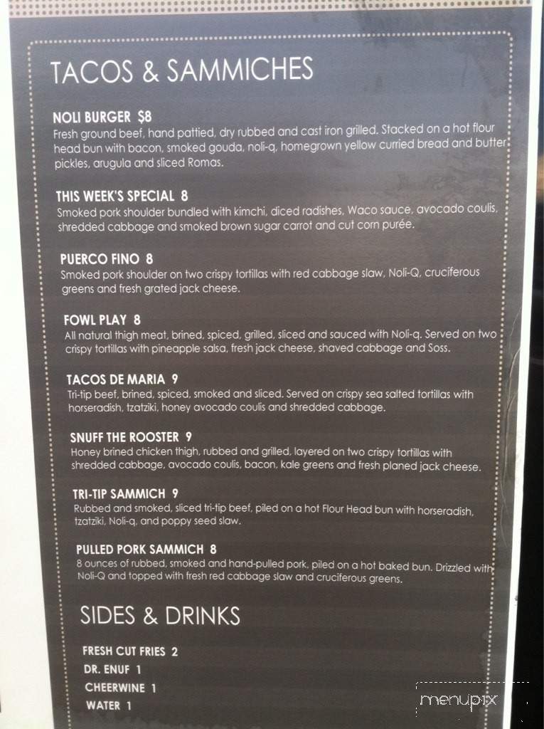 Noli Truck - Johnson City, TN menu_pic
