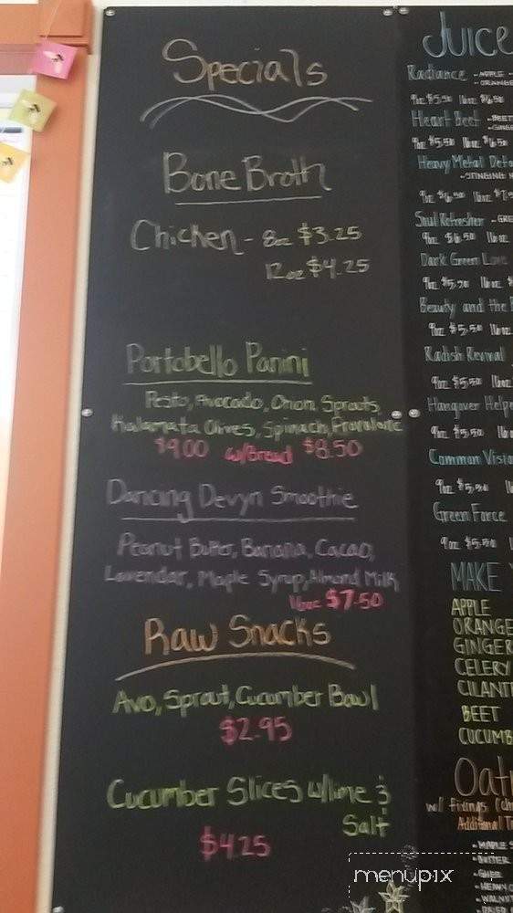 Nourish - Nevada City, CA menu_pic