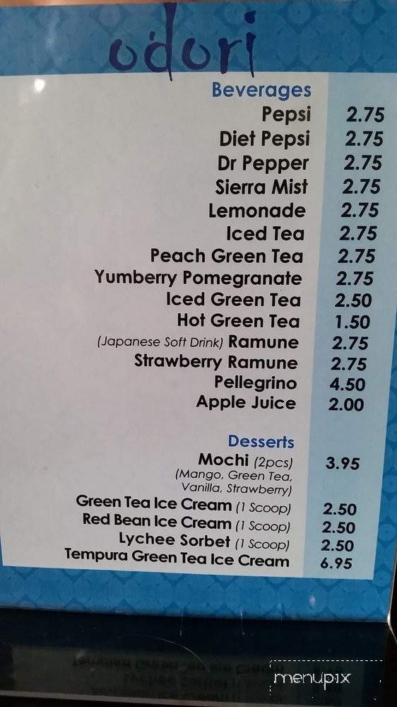 Odori - Buena Park, CA menu_pic