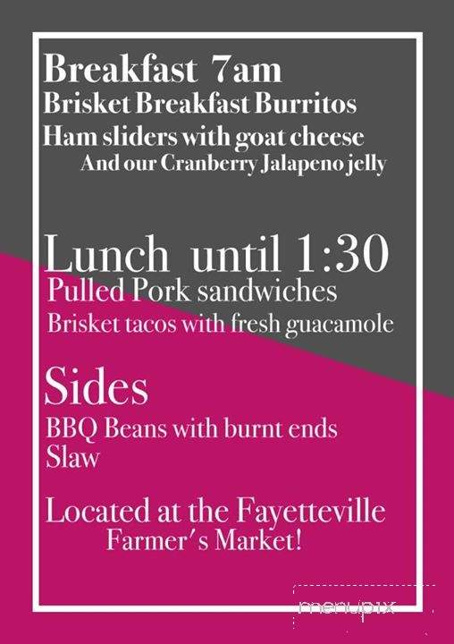 Off the Rail BBQ - Fayetteville, AR menu_pic