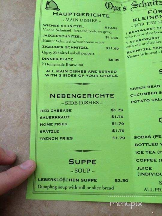 Opa's Schnitzel Hut - Harker Heights, TX menu_pic
