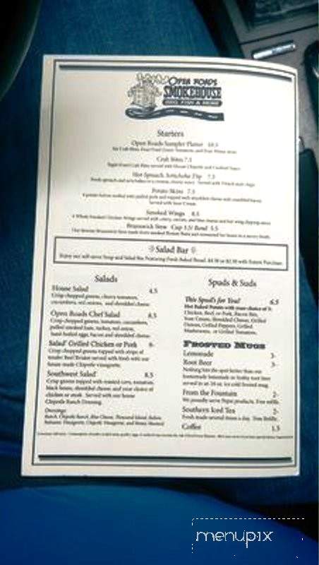 Open Roads Smokehouse - Albany, GA menu_pic