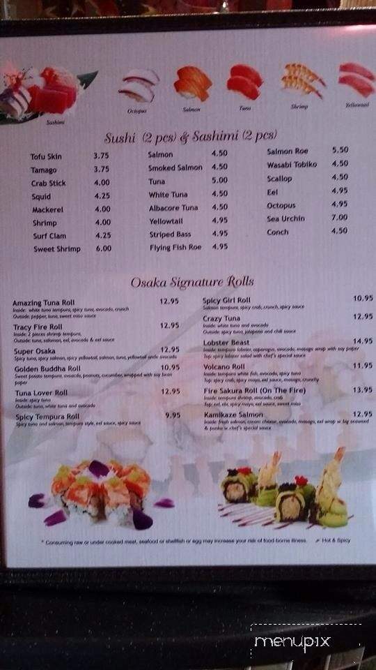 Osaka Japanese Restaurant - Gallatin, TN menu_pic
