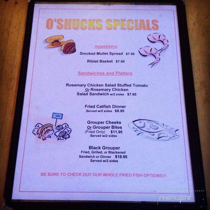 O'Shucks - Bradenton, FL menu_pic