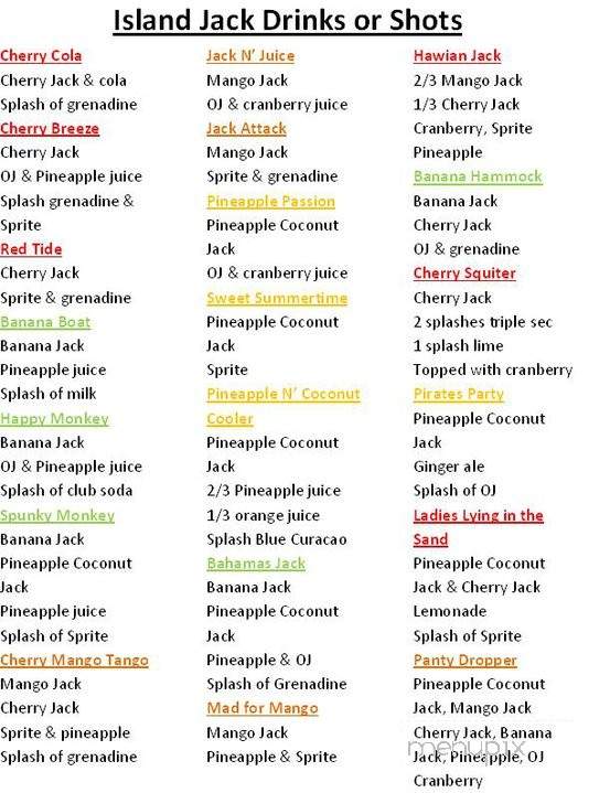 Overtime Sports Bar - Clemson, SC menu_pic