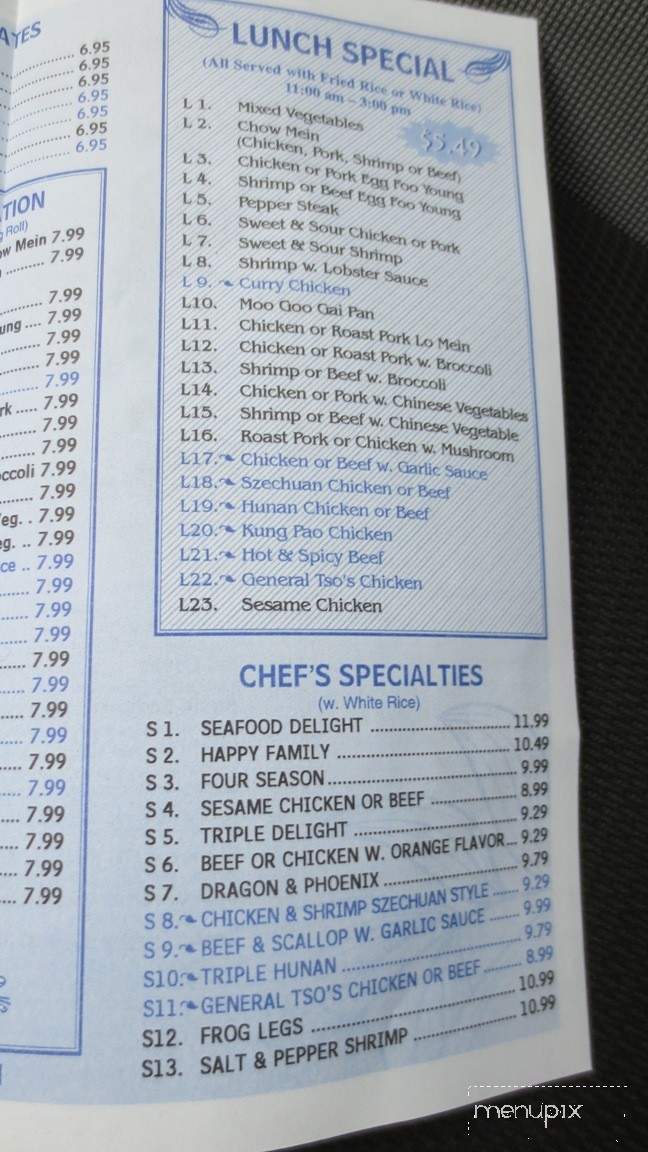 Pacific Fusion Buffet and Grill - Memphis, TN menu_pic