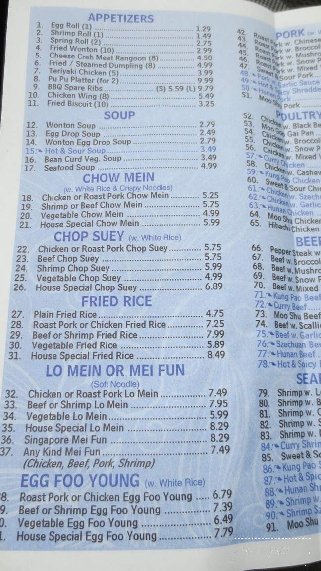 Pacific Fusion Buffet and Grill - Memphis, TN menu_pic