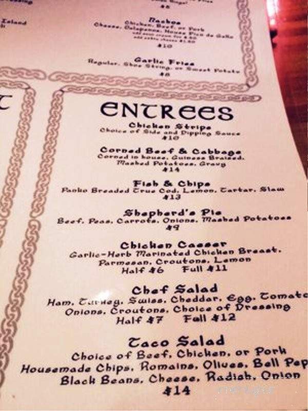 Parker'S at O'Malley'S - Tacoma, WA menu_pic