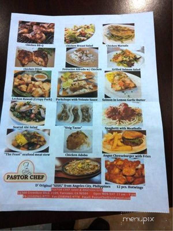 Pastor Chef Asian & American Grill - Torrance, CA menu_pic