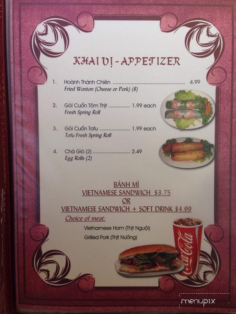 Pho 102 - Tumwater, WA menu_pic