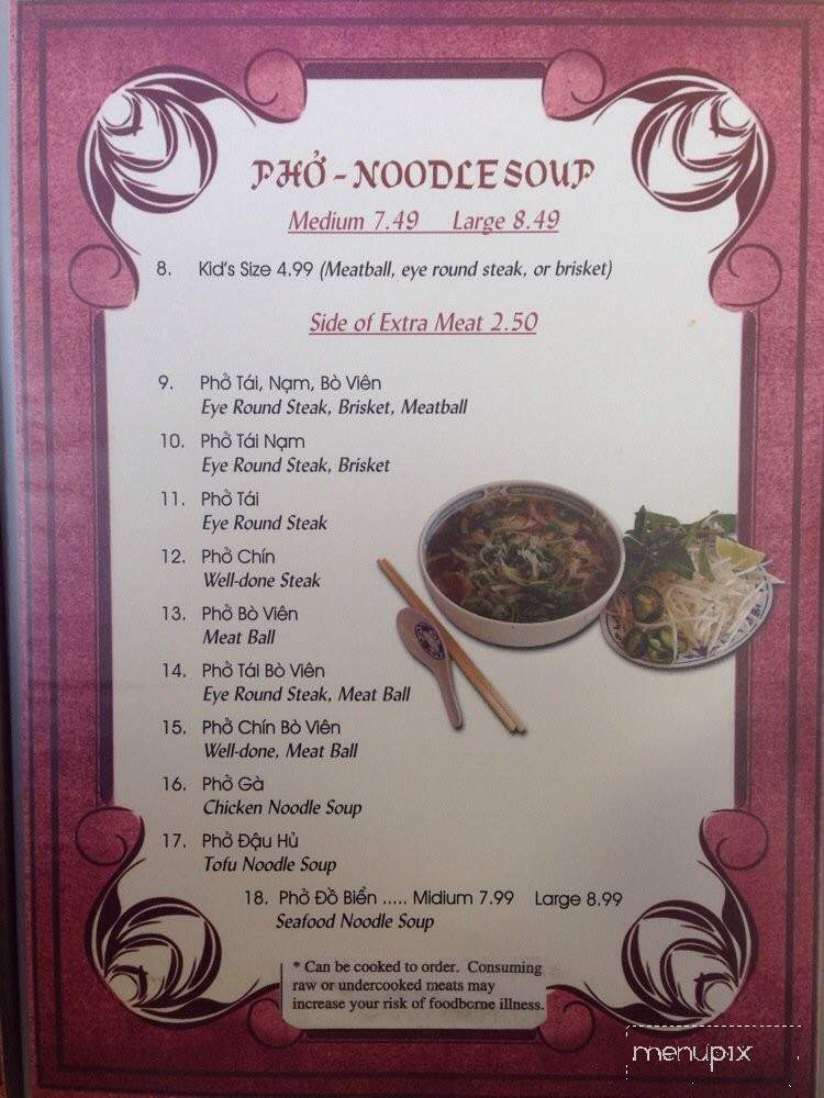Pho 102 - Tumwater, WA menu_pic