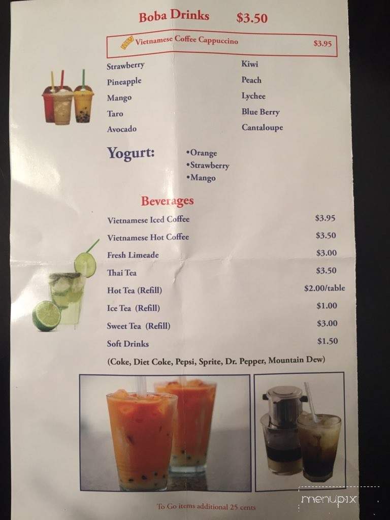 Pho Le - Jacksonville, NC menu_pic