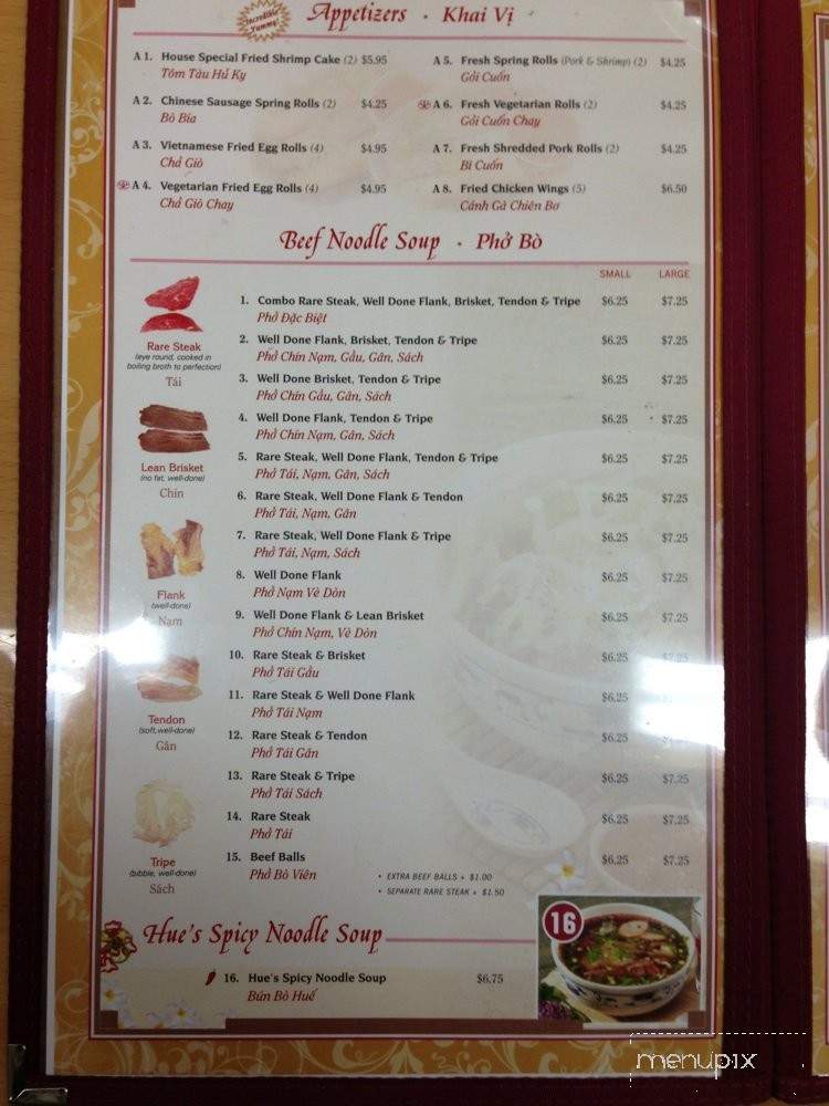 Pho Spring - San Jose, CA menu_pic