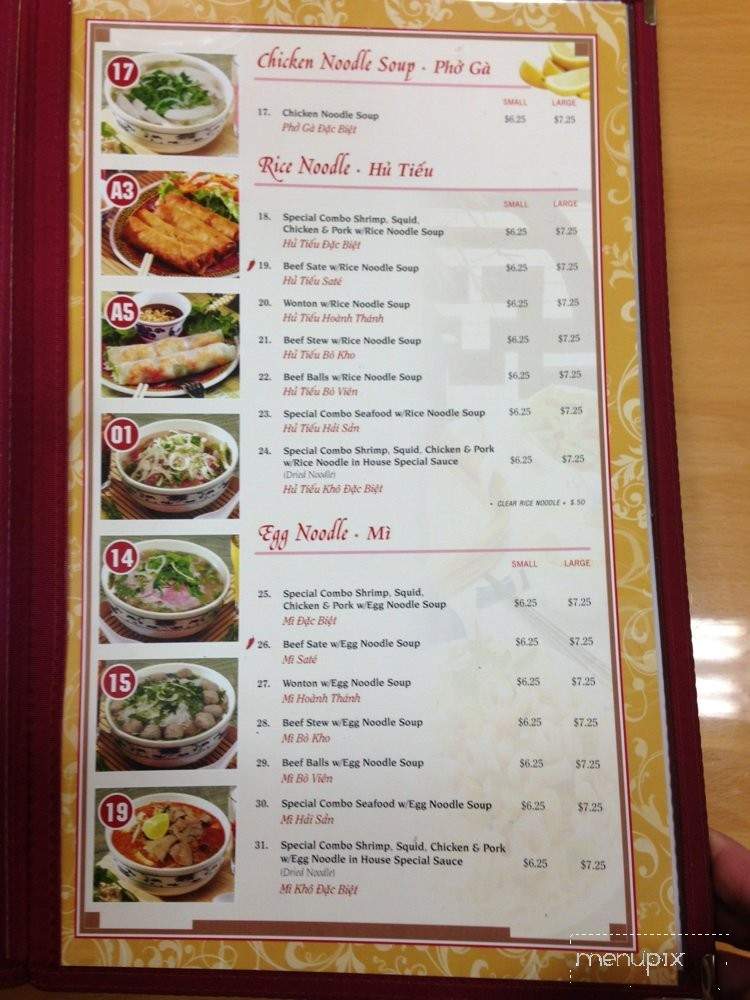 Pho Spring - San Jose, CA menu_pic