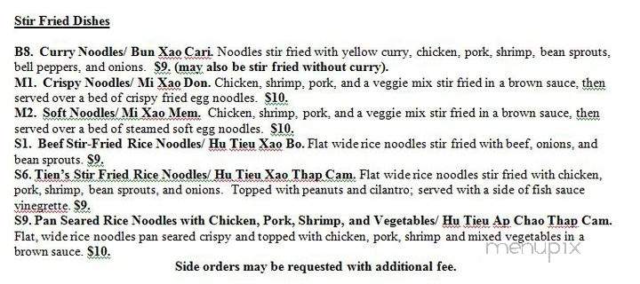 Pho Tien - Lafayette, LA menu_pic