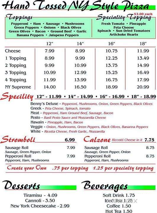 Pickens Pizza and More - Pickens, SC menu_pic