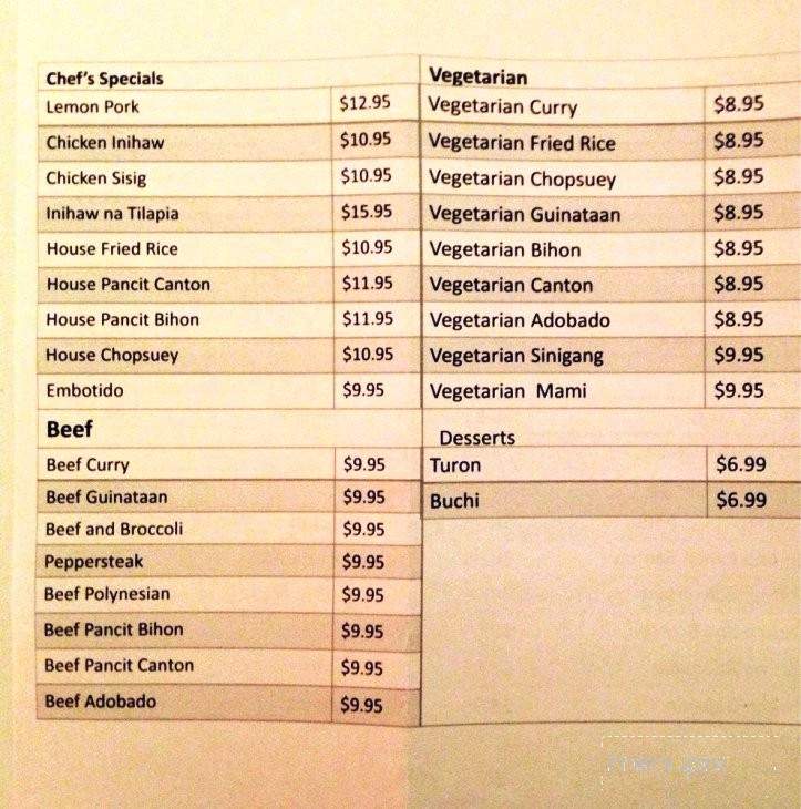 Pinoy Express - Cabot, AR menu_pic