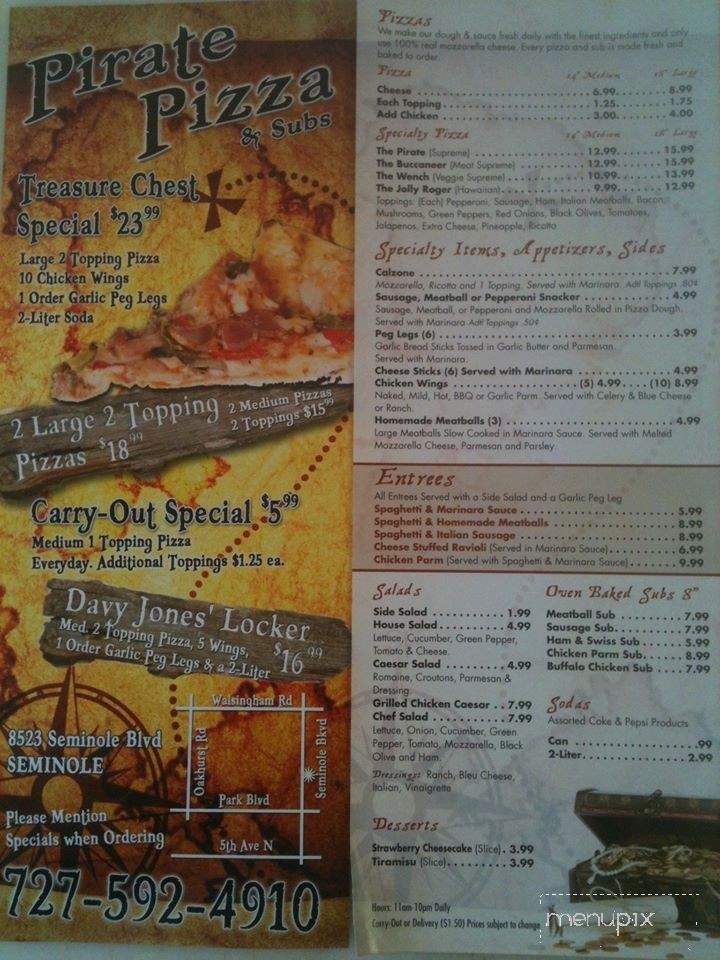 Pirate Pizza - Seminole, FL menu_pic