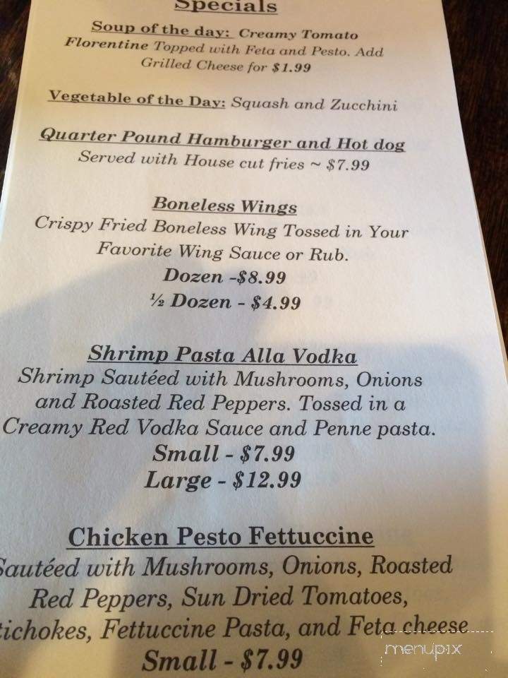 Pug's Tavern - Summerville, SC menu_pic