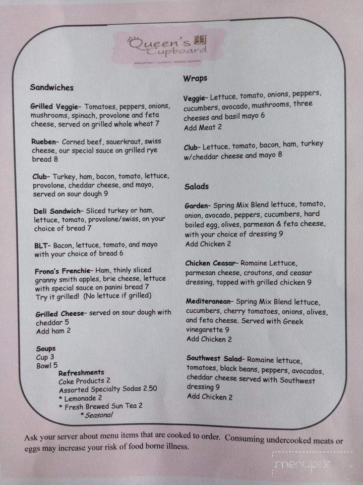 Queen's Cupboard - Hickory Corners, MI menu_pic