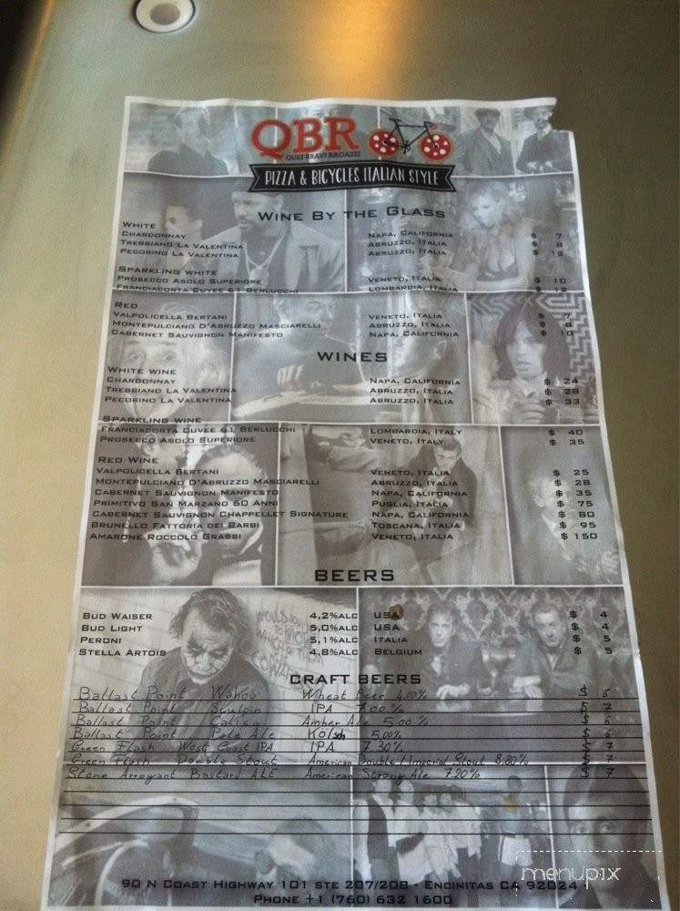 Quei Bravi Ragazzi - Encinitas, CA menu_pic