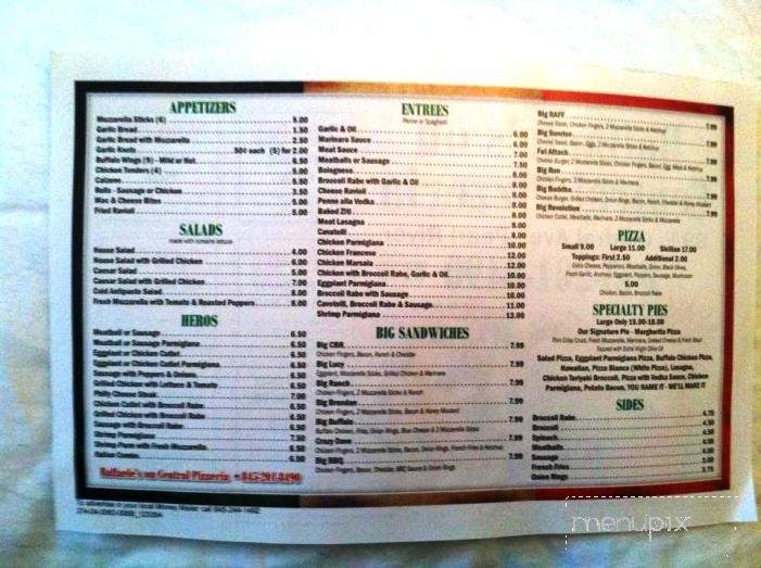 Raffaele's on Central - Pearl River, NY menu_pic
