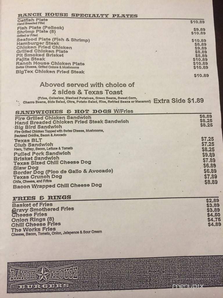 Ranch House Burgers II - Palmview, TX menu_pic