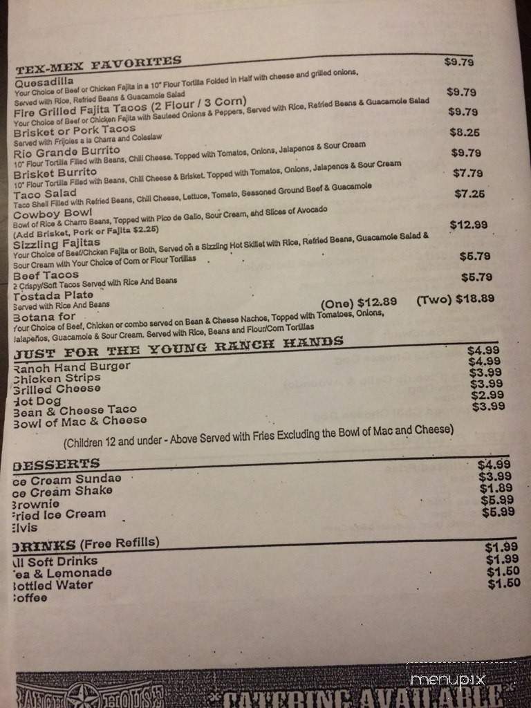 Ranch House Burgers II - Palmview, TX menu_pic