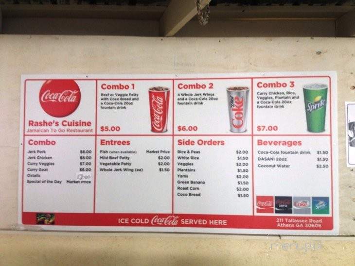 Rashe's Cuisine - Athens, GA menu_pic