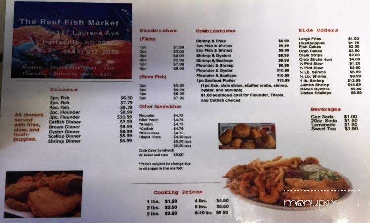 Reef Fish Market - Hartsville, SC menu_pic