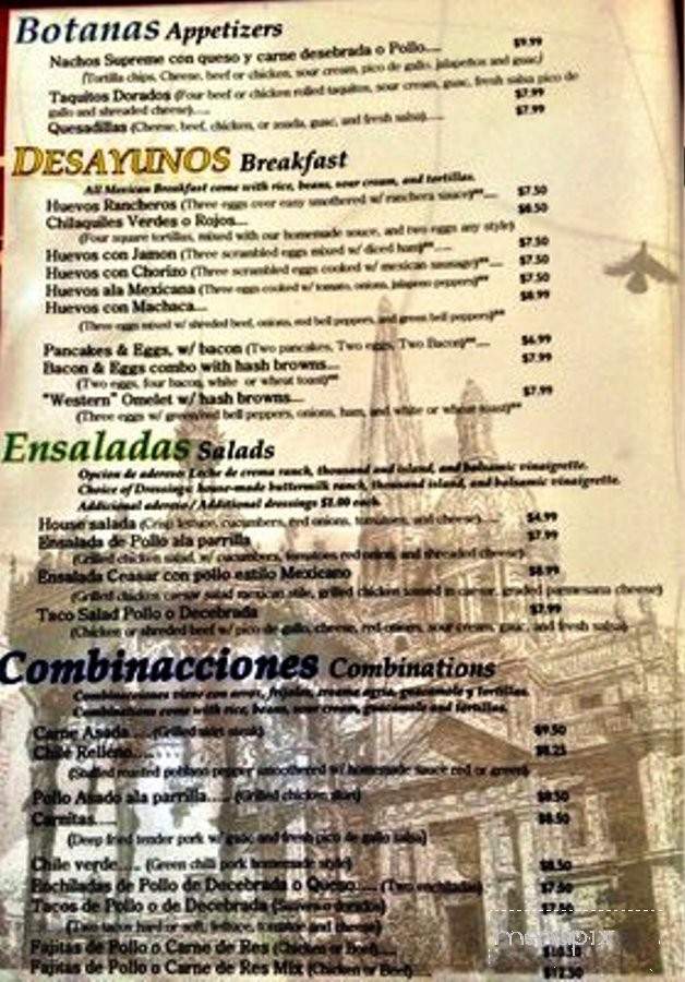 Restaurante Guadalajara - Las Vegas, NV menu_pic
