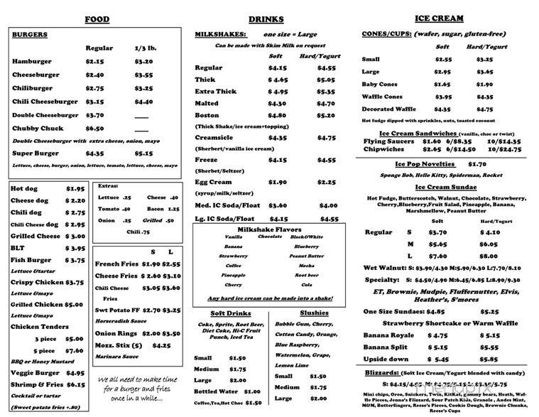 Richard's Dairy Shed - Montgomery, NY menu_pic