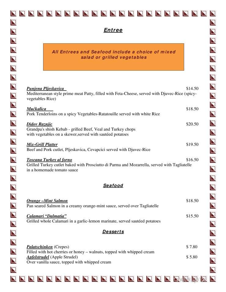 Riedo - Clearwater, FL menu_pic