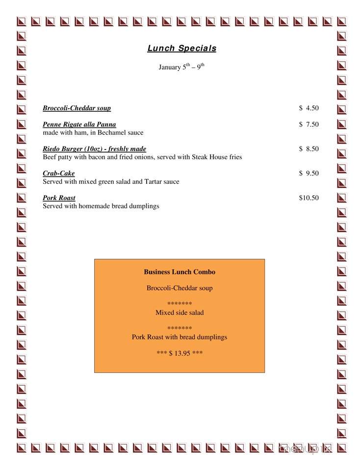 Riedo - Clearwater, FL menu_pic