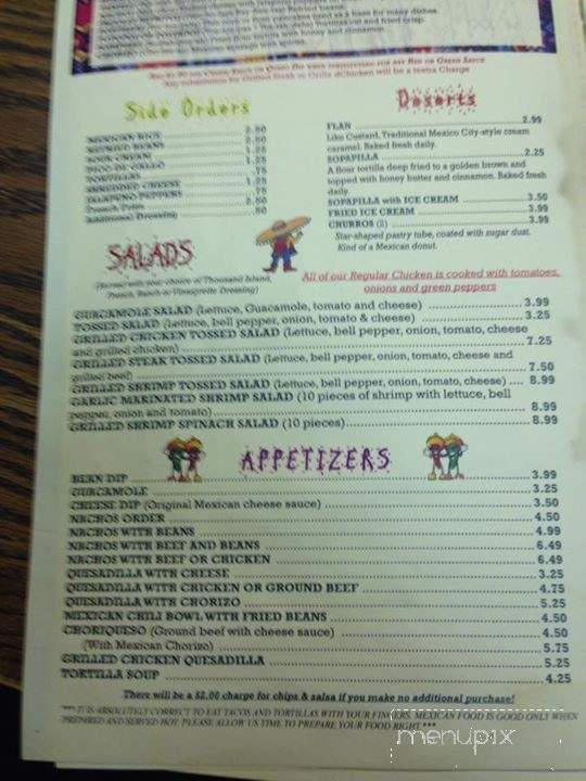 Riviera Maya Mexican Grill - Anderson, IN menu_pic