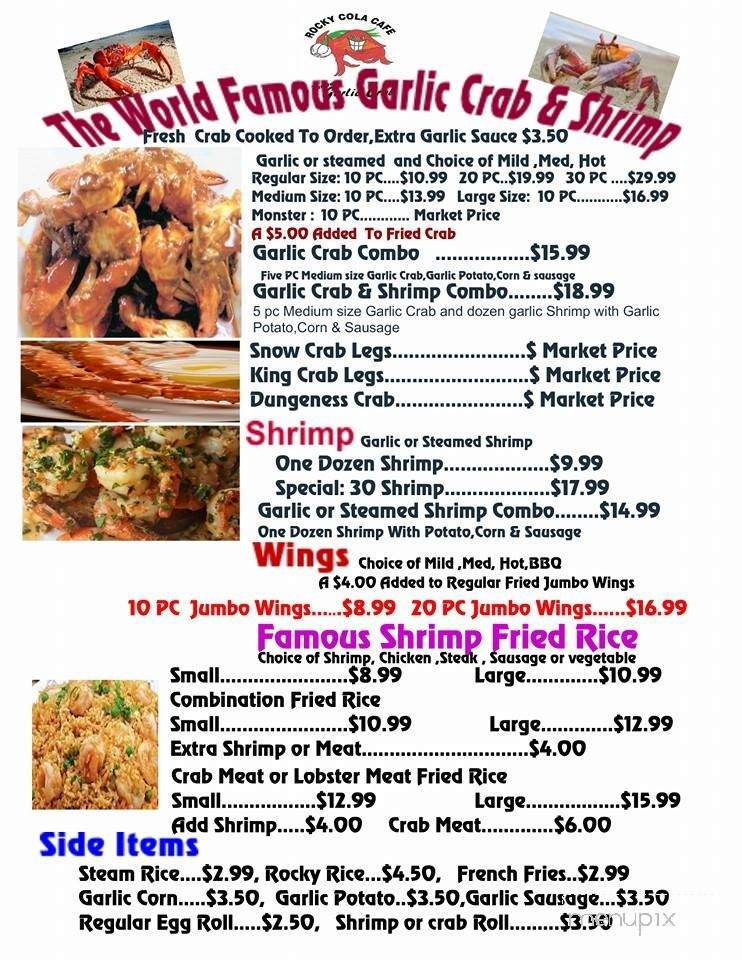 Rocky Cola Seafood - Ocala, FL menu_pic
