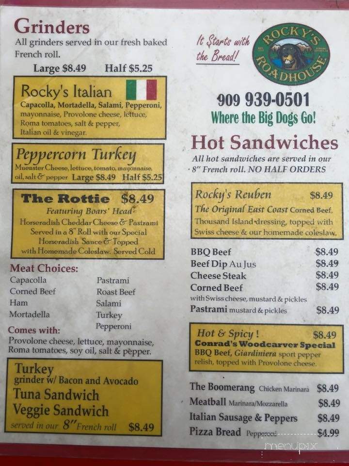 /380259630/Rockys-Roadhouse-Menu-Running-Springs-CA - Running Springs, CA