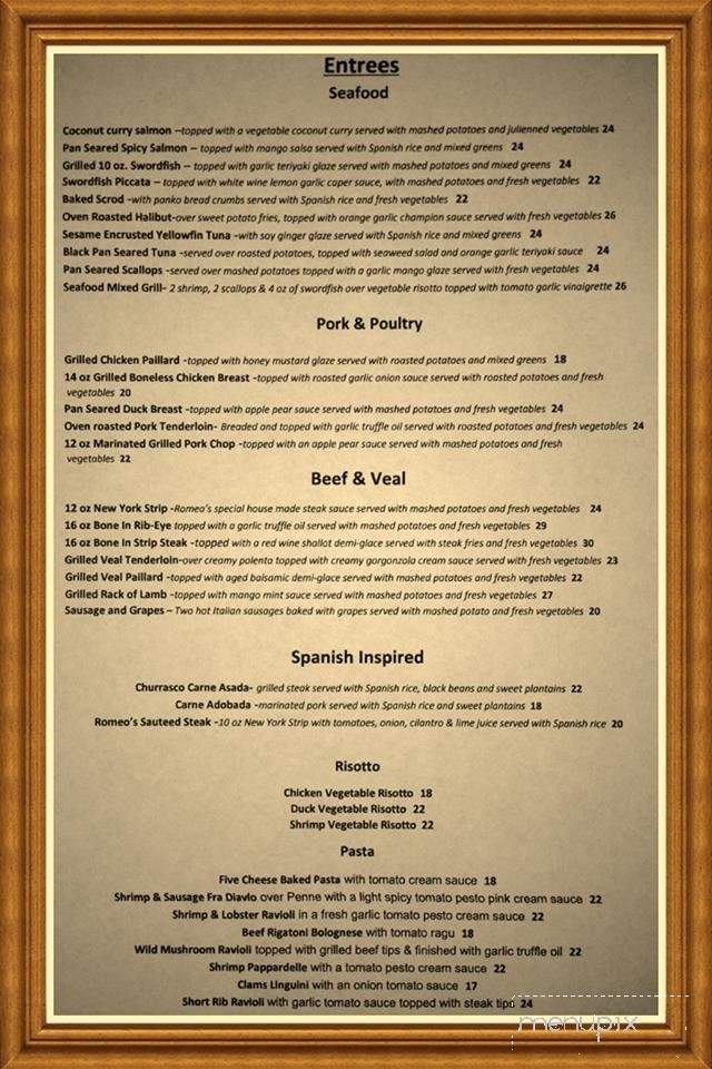 Romeo's Kitchen - Providence, RI menu_pic