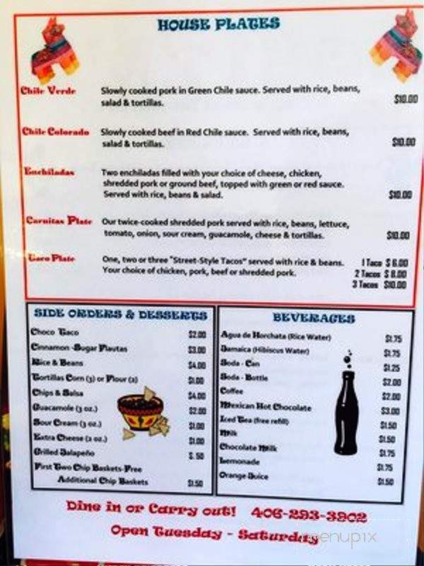 Rosita's - Libby, MT menu_pic