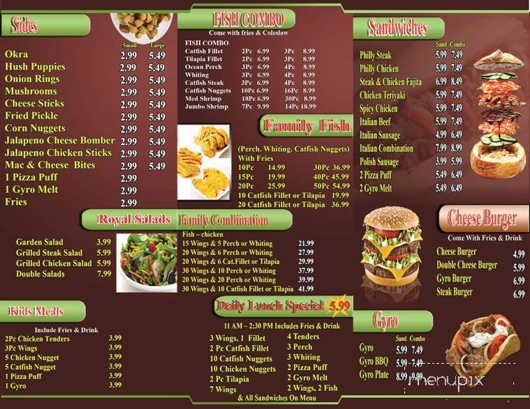 Royal Fish & Chicken - Indianapolis, IN menu_pic