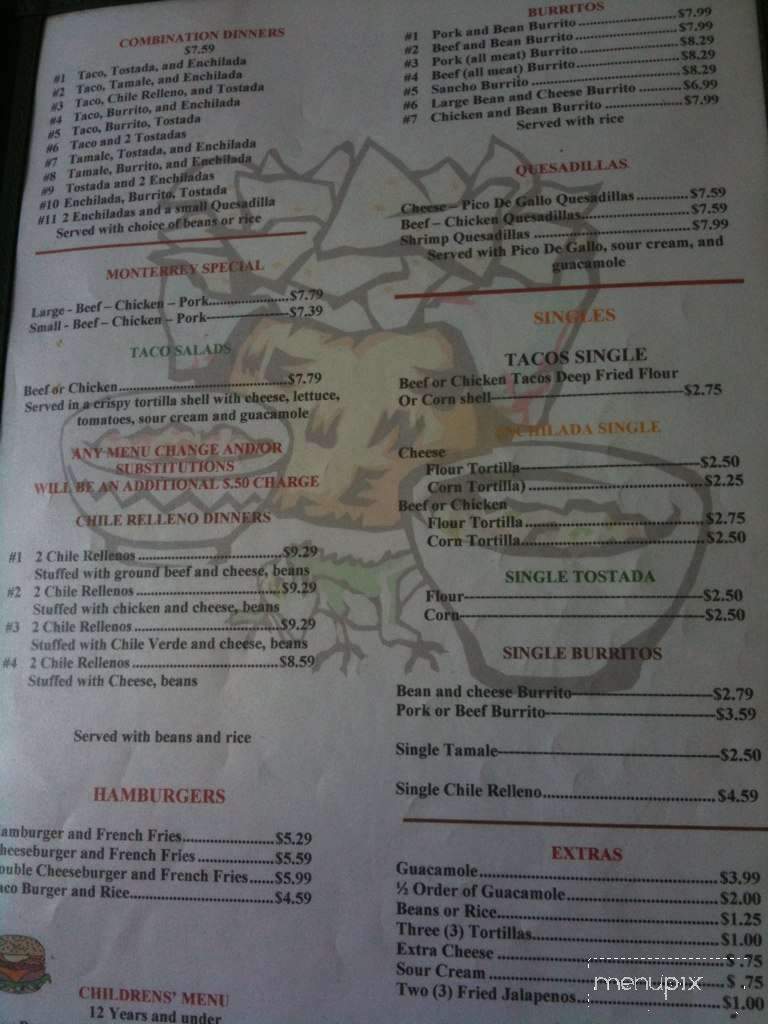 Ruben's Mexican Grill - Wichita, KS menu_pic