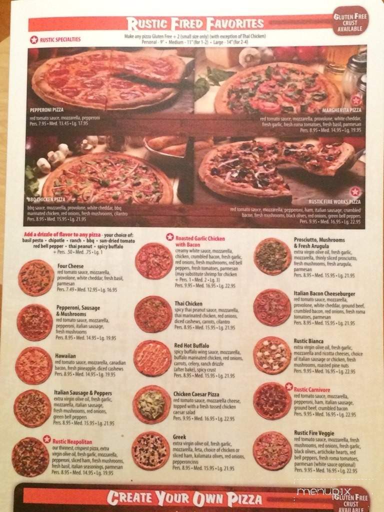 Rustic Fire - Paso Robles, CA menu_pic