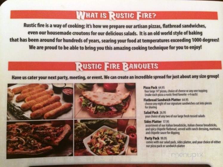 Rustic Fire - Paso Robles, CA menu_pic