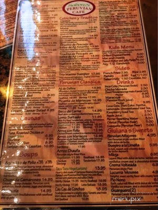 Sabores Peruvian Cafe - Camarillo, CA menu_pic