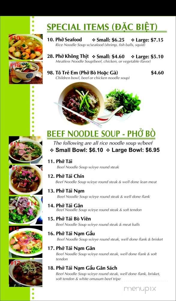 Saigon Pho & Grill - Sugar Land, TX menu_pic