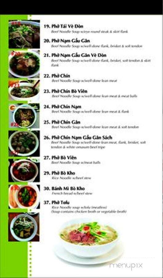 Saigon Pho & Grill - Sugar Land, TX menu_pic