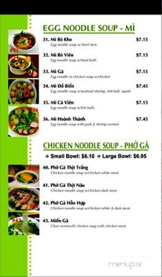 Saigon Pho & Grill - Sugar Land, TX menu_pic