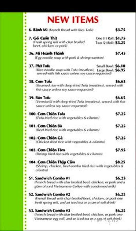 Saigon Pho & Grill - Sugar Land, TX menu_pic