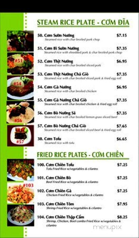 Saigon Pho & Grill - Sugar Land, TX menu_pic