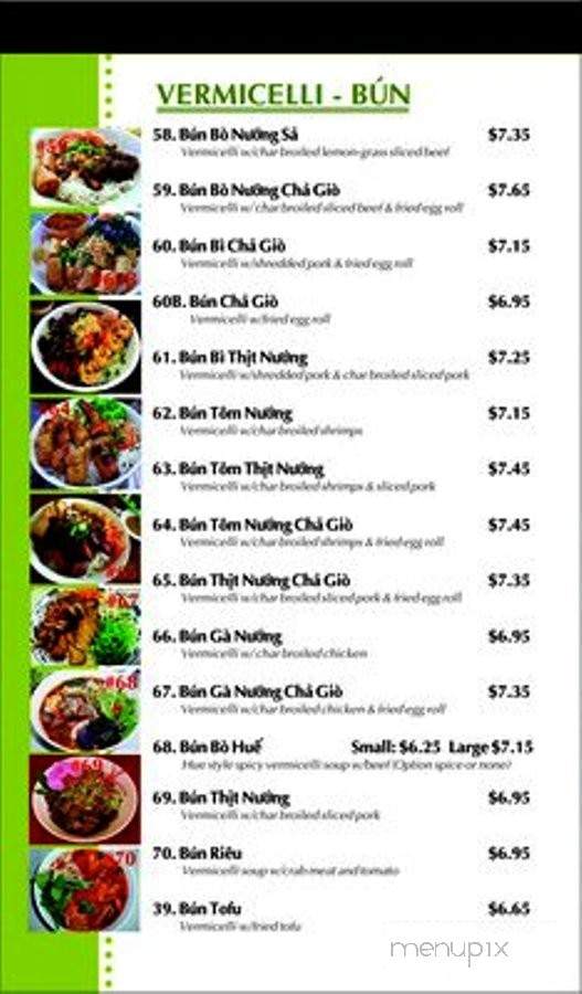 Saigon Pho & Grill - Sugar Land, TX menu_pic